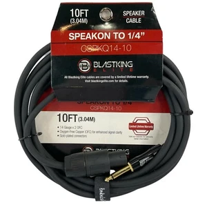 Blastking Speaker Cable 10' ft Speakon to 1/4" Male 14 gauge - Picture 1 of 6