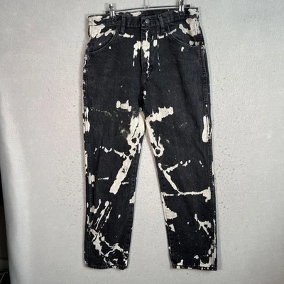 Rustler Mens Black & White Bleach Straight Leg Jeans 31 x 30 Cotton Denim - Image 1 of 4