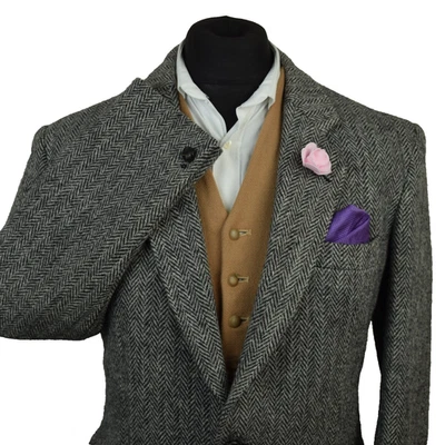 Harris Tweed Tailored Country Grey Herringbone Blazer Jacket 42R #51 SUPERB - Image 1 of 4