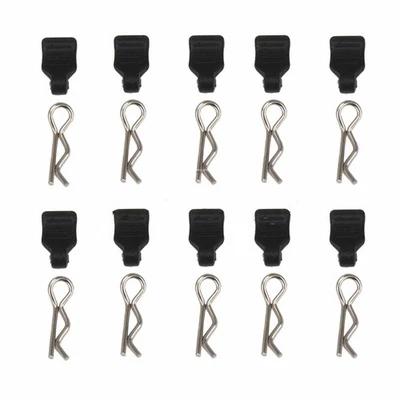 10Pcs 1/24 1/18 RC Car Body Clips+Pull Tab For Axial SCX24 AXI90081 AXI0001 0002 - Image 1 of 4
