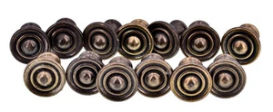 Vintage Antique Brass Knobs,14x, Round, 1"d x 1"l, 1980's - Picture 1 of 3