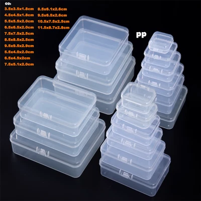 Small Plastic Clear Storage Box Jewelry Beads Organizer Case Container Durable - Image 1 of 4