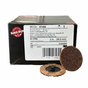 3M 07480 Scotch-Brite Roloc Disc Coarse 2" Brown - Box of 25 - Picture 1 of 2