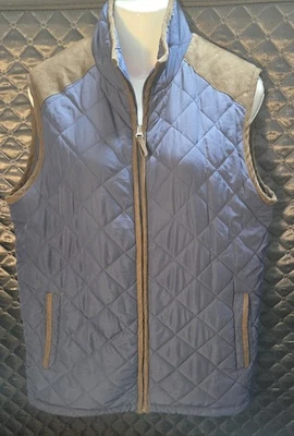 COLEMAN 绗缝背心人造麂皮绒口音全拉链海军蓝小号内衬 — 第 1/4 张图片