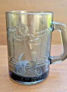 Vintage 1970s McDonalds's Ronald McDonald Football Smoked Glass Mug - Picture 1 of 7