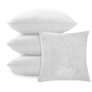 4 Pack Velvet Cushion Cover Square Decor Bed Sofa 45x45cm silver - Picture 1 of 2