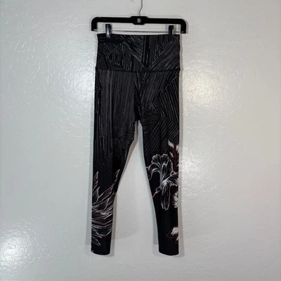 Onzie Leggings Womens M/L Black Floral High Rise Yoga Activewear Workout Pants - Image 1 of 4
