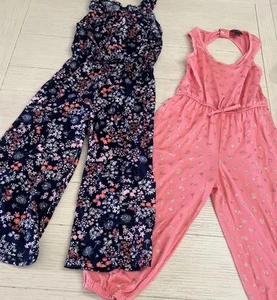 Picapino Girl’s Jumpsuit Romper Size 5 Lot Of 2 Floral Prints - Picture 1 of 5