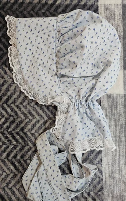 Sombrero de algodón con capucha estampado de rosebud azul floral pionero cottagecore juvenil a mujer  Foto 1 de 4