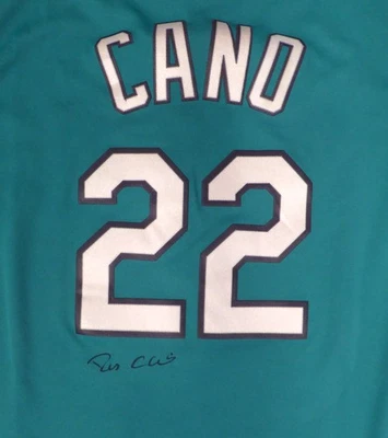 Seattle Mariners Robinson Cano Autographed Teal Majestic Jersey PSA/DNA #6A27284 - Image 1 of 4