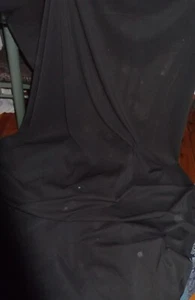 BLACK SEMI SHEER STRETCH CHIFFON FABRIC, 106 cm WIDE, MADE IN FRANCE, AUSTRALIA - Picture 1 of 2