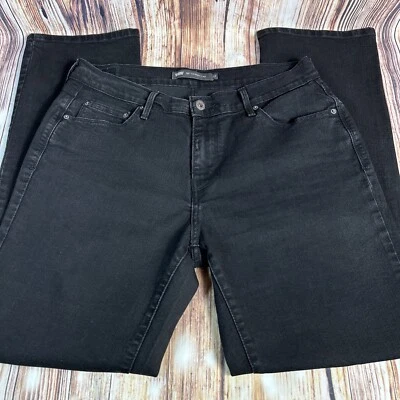 Levi's 505 STRAIGHT LEG Size 10 Short 10S Black Mid Rise Jeans Denim Pants 30x29 - Image 1 of 4