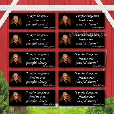 Pegatina libertaria Thomas Jefferson Freedom Quote 9X3 pulgadas parachoques de coche Foto 1 de 4