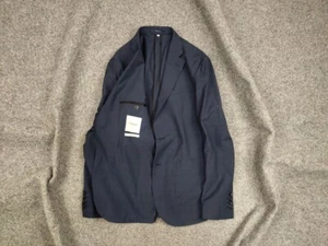 Hardy Amies Design Wool Cotton Two Button Blazer Jacket Blue - Picture 1 of 19