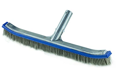 PLASTIFLEX 18" Aluminum Inground Concrete Swimming Pool Brush w/ Stainless Steel Bristles