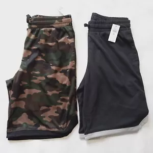 Gap Teen Essential Shorts For Boy 2- Pack Size L Reg Black Green Camo ~ New - Picture 1 of 8