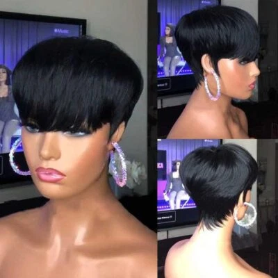 Pixie Cut Wigs for Black Women Natural Black Daily Use Short Layered Pixie Wigs - Image 1 of 4
