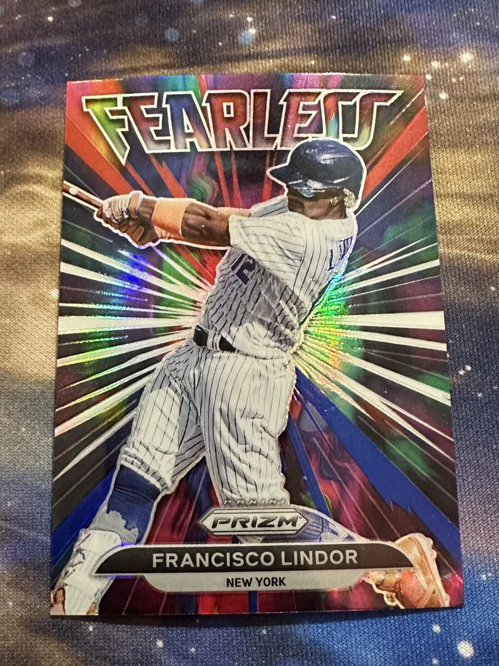 2022 Panini Prizm Francisco Lindor Navy Blue Carolina Fearless #FL-13 Mets - Image 1 of 1