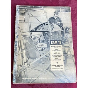 Vtg 1959 CAM 18 Maintenance Repair & Alteration Manual Federal Aviation Agency - Picture 1 of 18