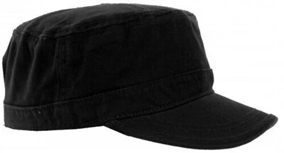 Adults Black Cadet Cap Chino Twill Cotton Military Army Adjustable Casual Hat    - Image 1 of 4