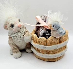 Vintage 1991 Dreamsicles Bunny & Bird handcrafted Signed 1994 Potpourri Holder - Picture 1 of 9