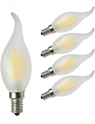 5 X LED Candle Flame Filament Light Amber Warm White E14 A23 Edison Screw Bulbs • 11.16£