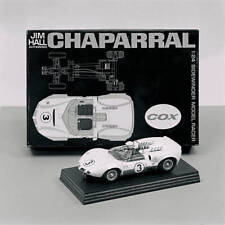 Display showing 1:24 scale Chaparral with Jim Hall driver figure OLD PHOTO