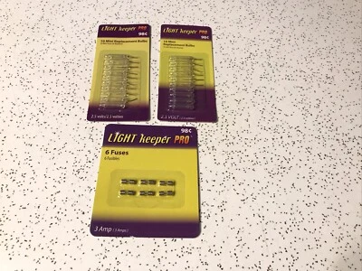 2 Light Keeper Pro 10 Mini Bulbs 2.5 Volts & 6  3 Amp Fuses   Brand New - Image 1 of 4