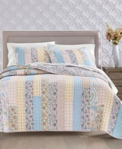 $300 New Charter Club Chambray Quilt Multi Paisley Patchwork King Size - Picture 1 of 7