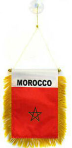 En Gros Lot 12 Maroc Mini Drapeau 10.2cmx15.2cm Fenêtre Bannière W/Ventouse Cup