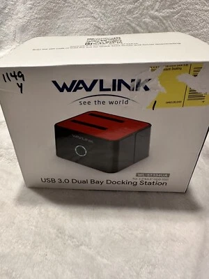 WAVLINK USB 3.0 to 2.5" 3.5'' SATA Hard drive Docking Station Dual Bay HDD/SDD - Image 1 of 3
