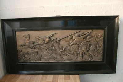 (Art.:M-955) Schönes Jagd-Reliefbild "Hirschjagd" - Bild 1 von 2