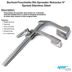 BURFORD Finochietto Rib Retractor with 2 side 6" 9" 11" - Picture 1 of 9