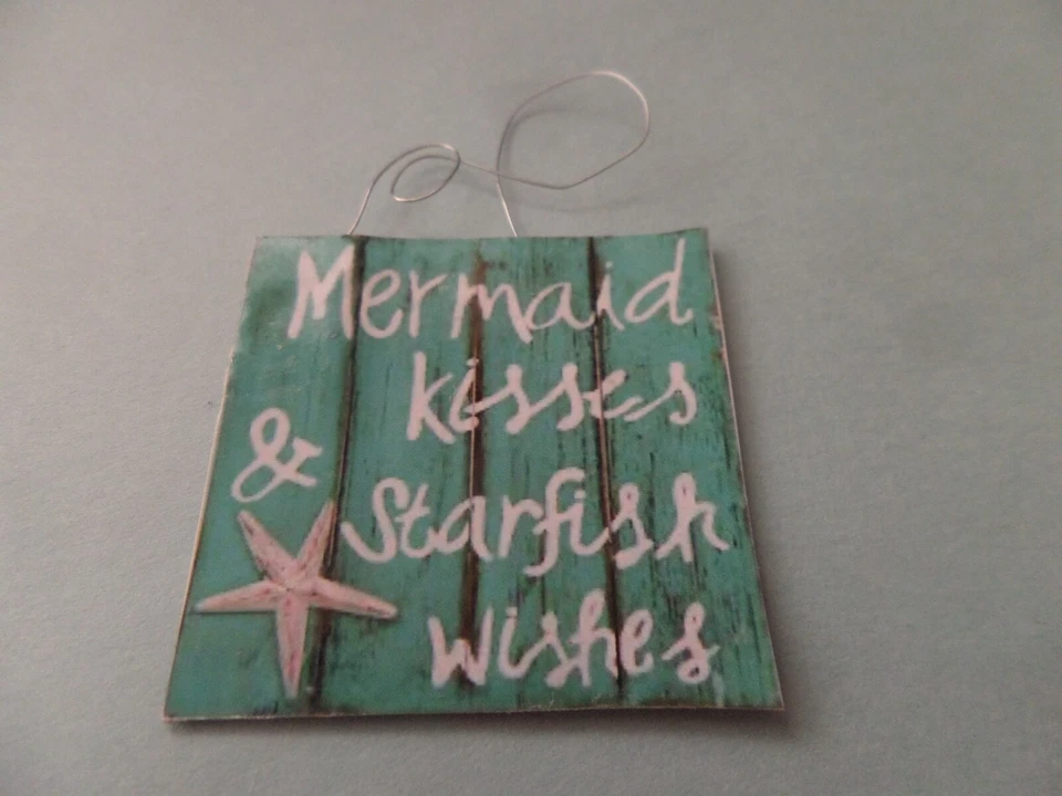 GAILSLITTLESTUFF Beach Sign Mermaid wishes starfish kisses 1:12 dollhouse miniatures