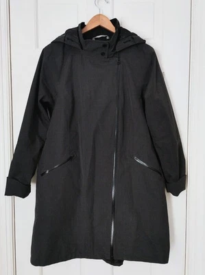 Chaqueta de trinchera Athleta Wetlands para mujer XL gris impermeable abrigo con capucha $228 Foto 1 de 4