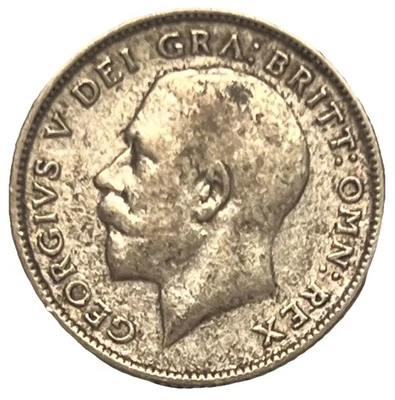 1923 Великобритания 6 пенсов серебряная монета - комбинированная доставка - лот C76a - Изображение 1 из 2