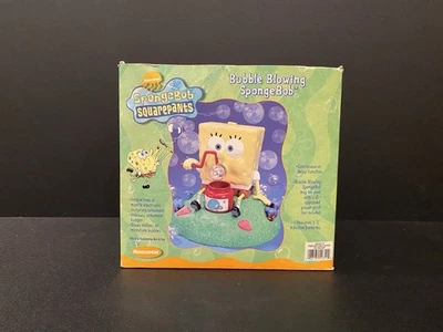 Read Tested 2003 SpongeBob Squarepants Bubble Blowing Machine W/ Box Nickelodeon - Image 1 of 4