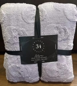 Artisan 34 Halloween Velluto Peluche Coperta Teschi Viola Scheletro Teste 90x90 - Foto 1 di 2