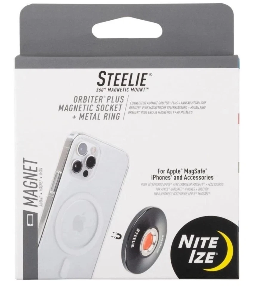 Nite Ize Steelie 360° Magnetic Mount Orbiter Plus Magnetic Socket + Metal Ring - Image 1 of 4