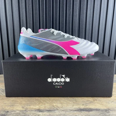 Botín de fútbol Diadora Brasil Elite Veloce GR ITA LPX talla 8,5 para mujer blanco rosa azul Foto 1 de 4