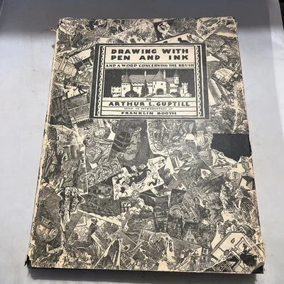 Arthur L Guptill -  Drawing with Pen and Ink W/…Brush 1946 4th print HB/DJ - Image 1 of 4