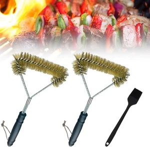 2 Stück Grillreinigungsbürste, 12 Zoll/30,5 cm Grillbürste mit Messingborsten au - Picture 1 of 7
