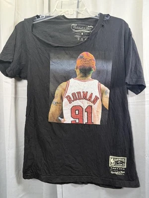 Camisa Chicago Bulls Para Hombre Mediana NBA Baloncesto Dennis Rodman 91 Mitchell Ness Foto 1 de 4
