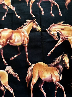 ALEXANDER HENRY EQUESTRIAN PRINT QUILT COTTON DAPPLED PONIES OOP HALF YARD - Image 1 of 2