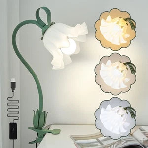 Flower Lamp Clip on Light Cute Bedside Lamps,3 Colors Modes Reading Light for... - Picture 1 of 7