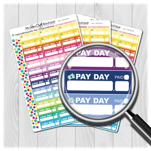 Pay Day Planner Stickers for Diary Calendars, Journals and Scrapbooking - Picture 1 of 4