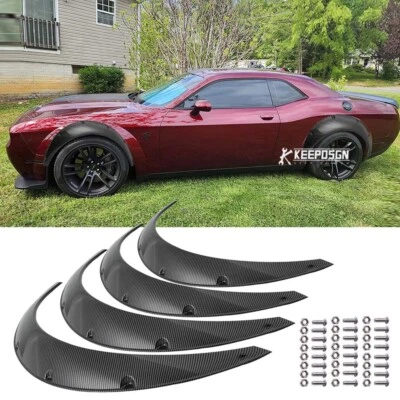 Flexible 3.5" Fender Flares Extra Wide Body Wheel Arches For Dodge Challenger — 第 1/4 张图片
