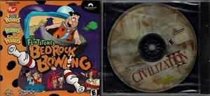Flintstone Bedrock Bowling and Civilization III Pc New XP 2 Fun Family Games - Picture 1 of 2