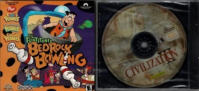 Flintstone Bedrock Bowling and Civilization III Pc New XP 2 Fun Family Games - Image 1 of 2