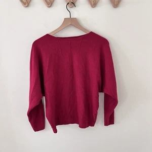 Milano Red Long Sleeve Boat Neck Dolman Sweater Large - Picture 1 of 5